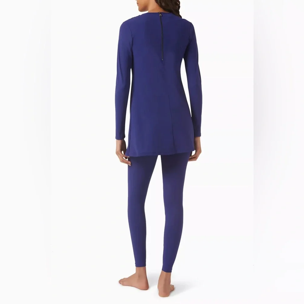 Moeva‎ Womens Blue Modest Top Swimwear Size Small